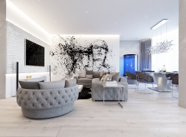 Дизайн 3-х комнатной квартиры в ЖК "Адмирал" в современном стиле