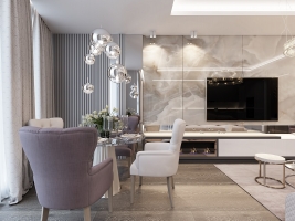 Дизайн 3-х комнатной квартиры в ЖК "Адмирал" в современном стиле с элементами неоклассики