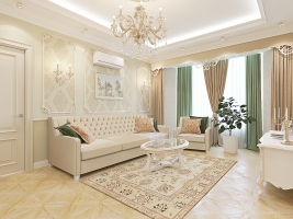 Дизайн 5-ти комнатной квартиры в классическом стиле