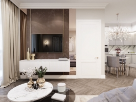 Дизайн 2-х комнатной квартиры в классическом стиле