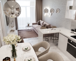 Дизайн 3-х комнатной квартиры в современном стиле, ЖК "Тихий Дон"